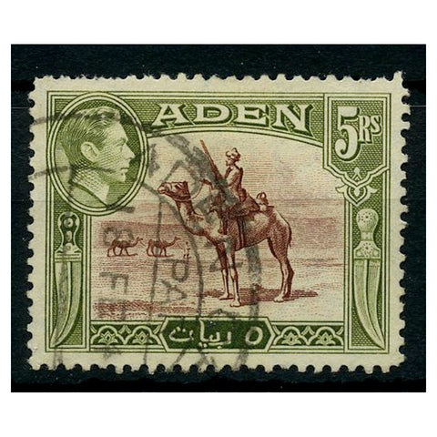 Aden 1939-48 5r Red-brown & olive-green, fine cds used. SG26