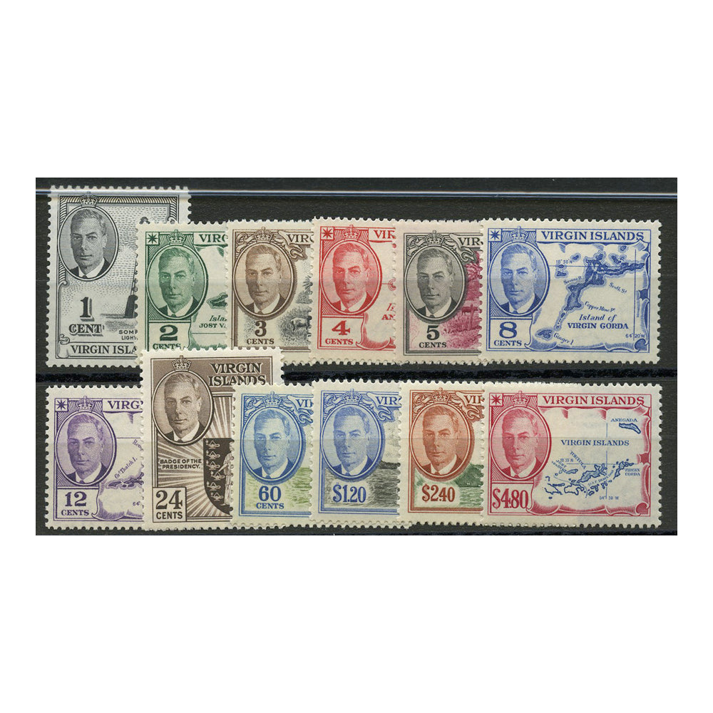 BVIs 1952 Pictorial definitive set lightly mtd mint. SG136 47