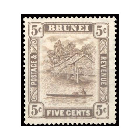 Brunei 1933-37 5c Chocolate, fine mtd mint. SG68