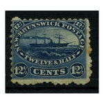 New Brunswick 1860-63 12_c Paddle-steamer, mtd mint, faulty. SG18