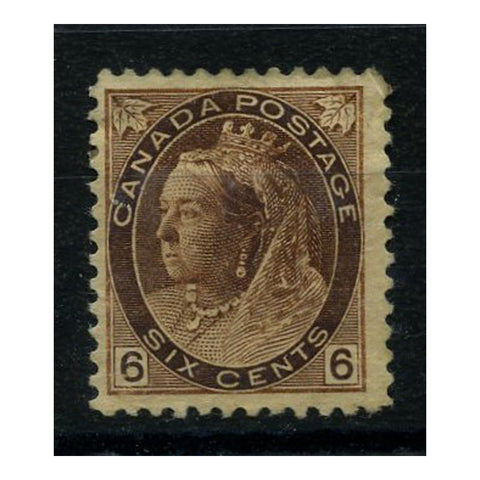 Canada 1898-1902 6c Brown, mtd mint, hinge heavy. SG159