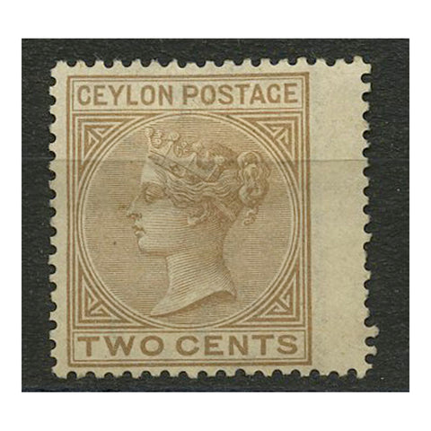 Ceylon 1872-80 2c Pale-brown, wing marginal, fresh mtd mint. SG121