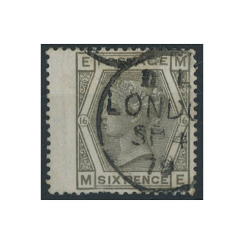 gb-1876-80-6d-grey-plate-16-wing-marginal-fine-cds-used-pulled-perf-sg147