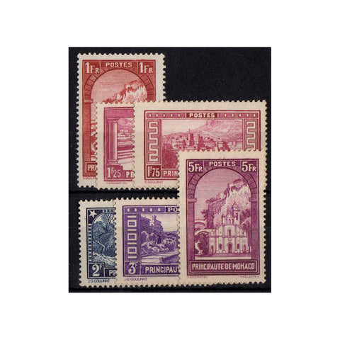 Monaco 1933-39 1f 1f25 1f75 2f 3f & 5f, m/m SG132-3,136-8&140