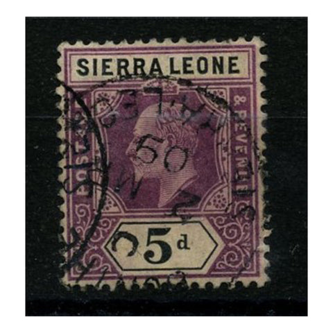 Sierra Leone 1904-05 5d Dull purple & black, cds used. SG93