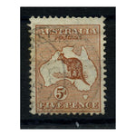 Australia 1913-14 5d Chestnut, die II, fine cds used. SG8_AUST0008U