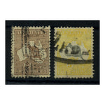 Australia 1916-27 2/-, 5/- Narrow Crown Roos, good used. SG41-42_AUST0041U2