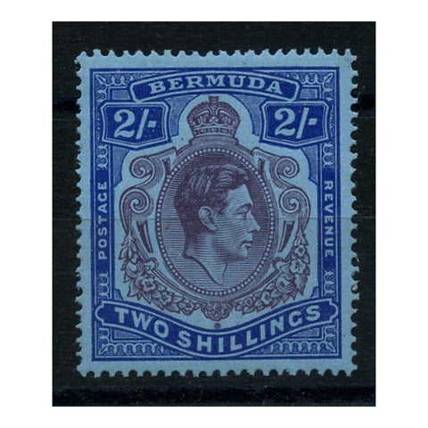 Bermuda 1940-53 2/- Deep reddish-purple & ultramarine / grey-blue, perf 14, lightly mtd mint. SG116a