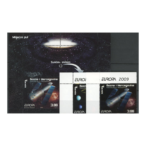 Bosnia (Sarajevo) 2009 Europa - Astronomy, u/m. SG966-67 + MS968