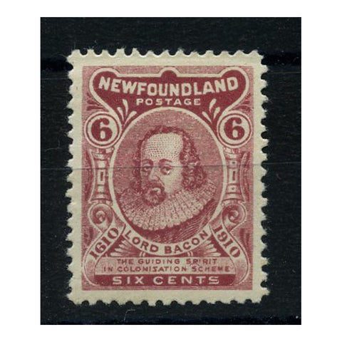 NFLND 1910 6c Claret, reversed Z (type II), lightly mtd mint. SG100