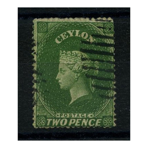 Ceylon 1861-64 2d Green, wmk star, good to fine used. SG20