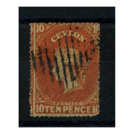 Ceylon 1861-64 10d Dull vermilion, wmk star, rough perf, good to fine usedl. SG34_CEYL0034U