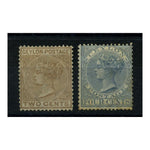 Ceylon 1872-80 2c Brown & 4c grey, both fresh mint no gum. SG121-22_CEYL0121MNG2