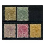 Ceylon 1883-98 Definitive set to 8c, fresh mtd mint. SG146-50