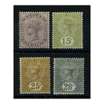 Ceylon 1886 New definitives, less 15c, fresh mtd mint. SG195-99 (less 197)_CEYL0195MMS