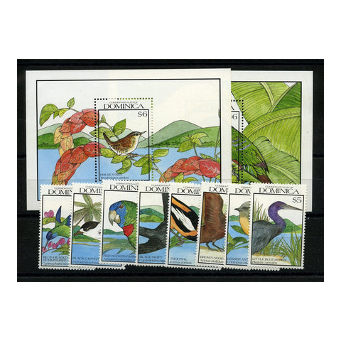 Dominica 1990 Birds, u/m. SG1364-71+ MS1372(2)_DOMI1364M2