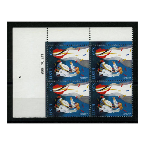 Estonia 1998 Europa (festivals), corner block of 4, u/m. SG315_ESTO0315M4