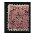 Fiji 1880 6d Rose, pl1, perf 12-1/2, cds used. SG38_FIJI0038U