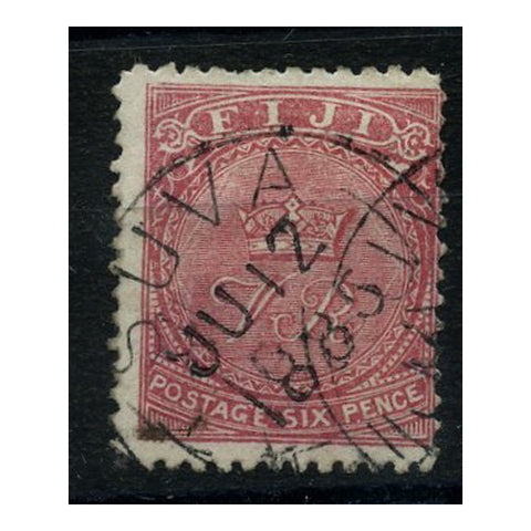 Fiji 1880 6d Rose, pl1, perf 12-1/2, cds used. SG38_FIJI0038U