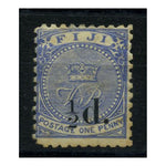 Fiji 1892-93 1/2d on 1d Ultramarine, mtd mint, typical minor tone. SG72a