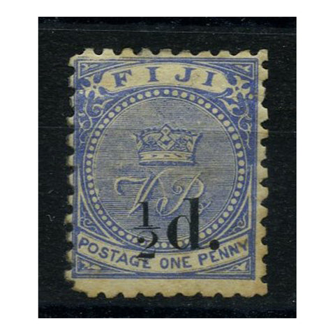 Fiji 1892-93 1/2d on 1d Ultramarine, mtd mint, typical minor tone. SG72a