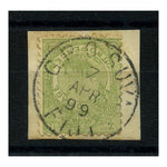 Fiji 1894-95 2d Dull-green, perf 11-3/4, fine used on tidy fragment with SUVA cds. SG98