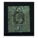 Fiji 1911-12 1/- Black/green, wmk mult crown CA, cds used. SG122_FIJI0122U