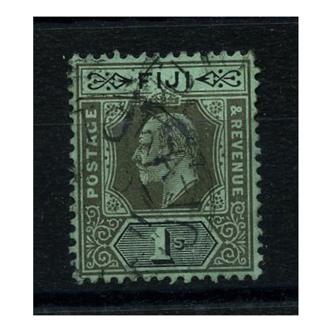 Fiji 1911-12 1/- Black/green, wmk mult crown CA, cds used. SG122_FIJI0122U