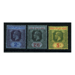 Fiji 1925-27 2/- To 5/- Top vals, wmk script CA, fine mtd mint. SG239-41