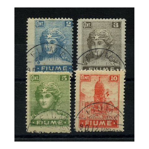 Fiume 1919 2c-10c Defins, 2nd pnt, cds (cto) used. SG52-56_FIUM0052US