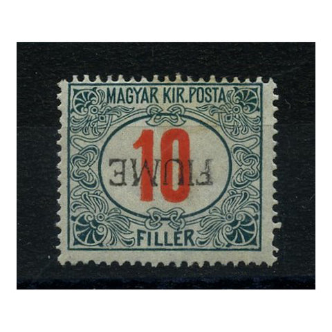 Fiume 1918 10f Red & green, OVPT INVERTED, lightly mtd mint. SGD36var_FIUMP0036MMLV