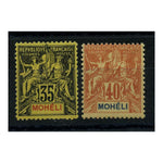 Moheli 1906-07 35c, 40c Definitives, fresh mtd mint. SG9-10_FSCMMO0009MM2