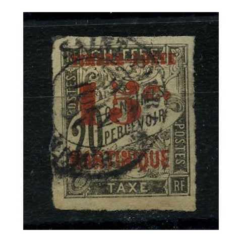 Martinique 1891-92 15c on 20c Black, ovpt in red, 4 margins, cds used. SG27_FSME0027U