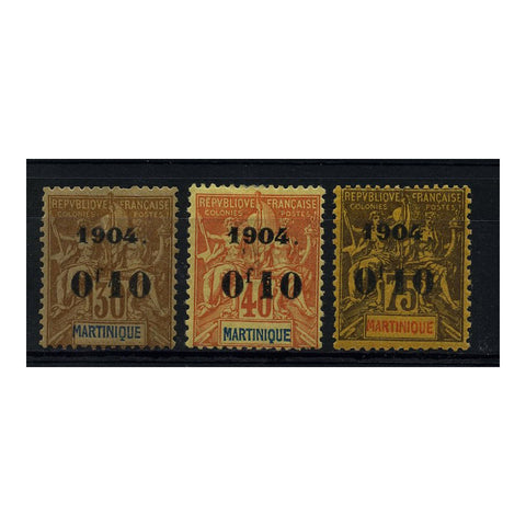 Martinique 1904 10c Surch odd vals, fresh mtd mint. SG56-57+59_FSME0056MM3