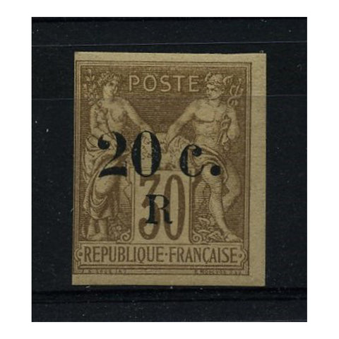 Reunion 1885 30c R on Peace & Commerce, 3 margins, mtd mint, gum weak. SG10_FSRE0010MMX