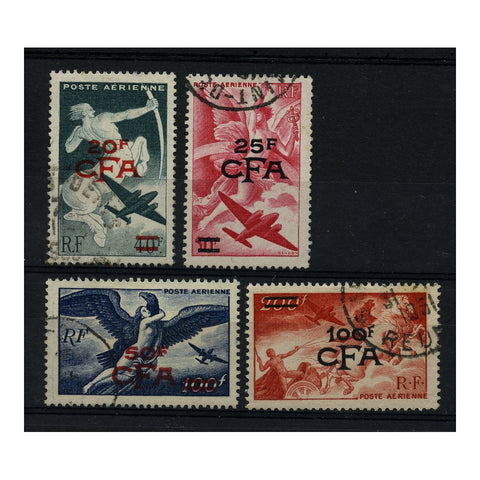 Reunion 1949-53 Airmail surcharges, cds used. SG326-29_FSRE0326U