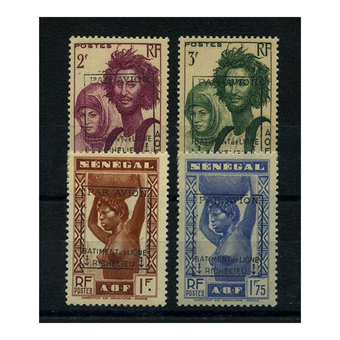 Fr Senegal 1943 Battleship Richelieu surcharges, FORGERIES, u/m, cat 2500Eur (orig). Maur8-11_FSSEZ0008MF
