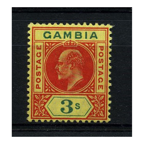 Gambia 1905 3/- Carmine & green/yellow (CA), u/m. SG56_GAMB0056M