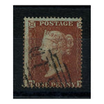 GB 1855-57 1d Red-brown, die II, wmk 4, perf 16, fine used for type. SG26