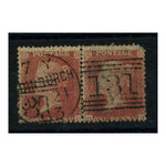 GB 1857-58 1d Pale rose-red, horiz pair, used with Edinburgh cancels, minor faults. SG39