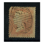 GB 1857-58 1d Very pale rose-red shade from the 'Savoy St Print,' fine used, minor perf faults. SG29