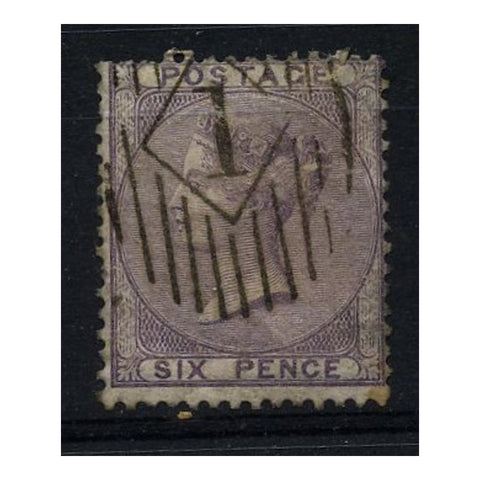 GB 1858-59 6d Deep-lilac, emblems, used with experimental Charles Rideout No.1 cancel. SG69