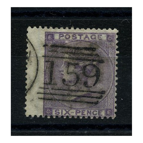 GB 1862-64 6d Deep-lilac, pl 3, wmk emblems, wing marginal, fine used. SG83