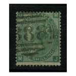 GB 1865-67 1/- Green, plate 4, good to fine used, cat. £300. SG101