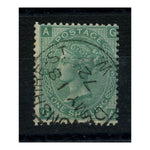 GB 1871-80 1/- Green, pl 5, fine cds used, creased. SG117