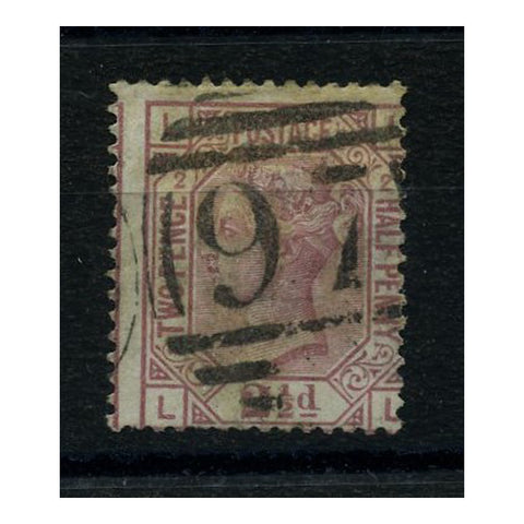 GB 1875-80 2-1/2d Rosy-mauve / white ppr, pl 2, good to fine used. SG139