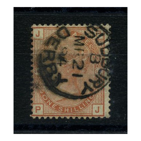 GB 1881-83 1/- Orange-brown, plate 14, good to fine cds used. SG163