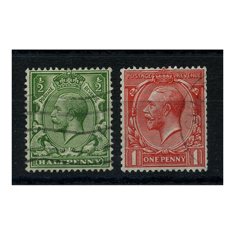 GB 1913 Mult cypher pair, fine used. SG397-98