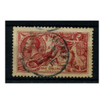 GB 1915 5/- Bright-carmine, DLR, fine used with 'Guernsey' cds. SG409