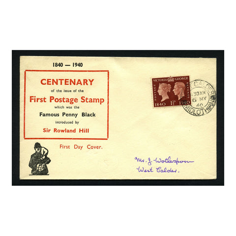 GB 1940 1-1/2d Red-brown, used on illustrated 'Jennings' FDC. SG481